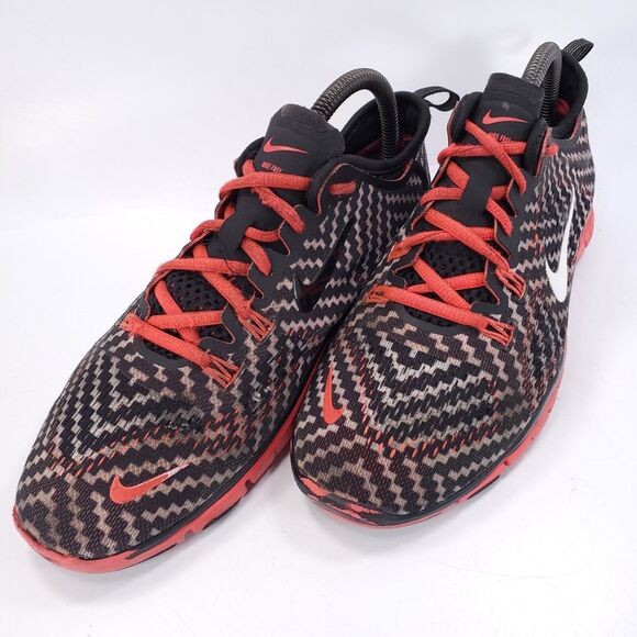 Nike Free 5.0 TR Fit 4 Athletic Running Shoe Womens Size 8 629832-005 Black Red - Picture 8 of 9